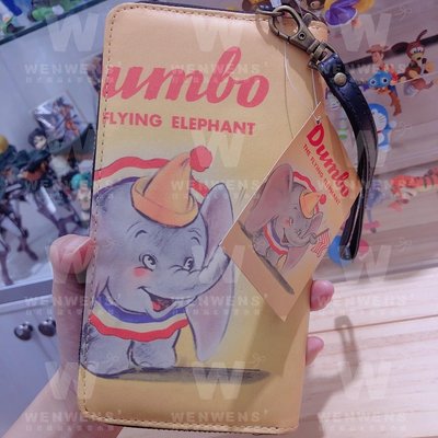 【Wenwens】日本 正版 迪士尼 小飛象 皮夾 長夾 皮包 DUMBO