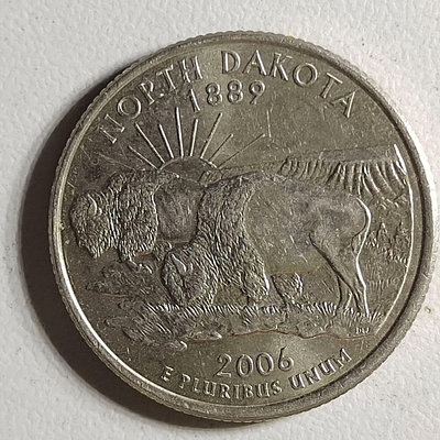 美國2006年25美分北達科他州州幣紀念幣硬幣外國錢幣公園幣22795