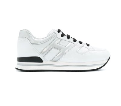 [全新真品代購-SALE!] HOGAN 銀色節 白色皮革 休閒鞋 / 白鞋 H222