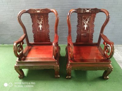 A2331 [家之家二手家具] 清代風格 紅木鑲貝雙人椅組 紅木 紅木沙發 花梨木 二手紅木家具
