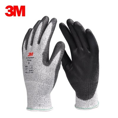 3M 3級防割手套舒適型防滑耐磨防刺穿丁腈聚氨酯涂敷手套 EN388