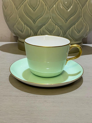 大倉陶園大倉陶園OKURA牛油果綠咖啡杯紅茶杯杯尺寸：口徑