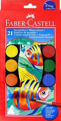【優力文具】Faber-Castell輝柏 21色水彩餅(125021)附贈調色盤和水彩筆