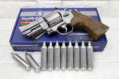 [01] UMAREX Smith &amp; Wesson M29 3吋 左輪 CO2槍 銀 + CO2小鋼瓶( 左輪槍BB槍