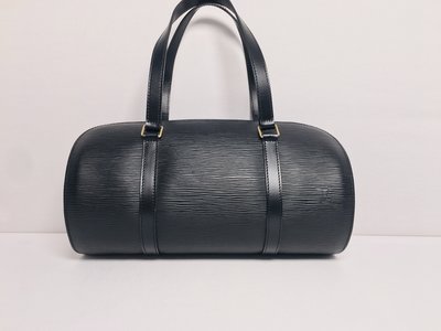 【哈極品】二手美品《LOUIS VUITTON LV EPI 黑色圓筒包/手提包》