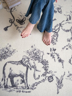 若奈 Dir Maison茹伊水墨新西蘭羊毛地毯客廳沙發臥室奶油色地毯