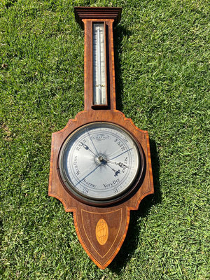 美國 美產 古董 實木 大型  復古 壁掛式 臺式 溫度計