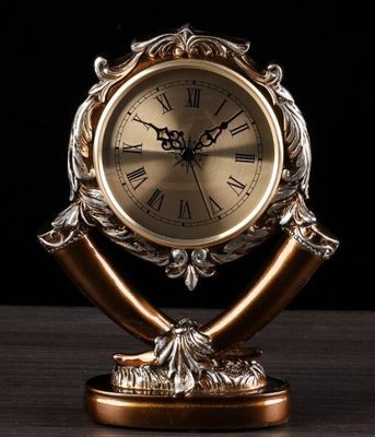 18650c 歐式 經典古銅色 歐風古典藝術鐘桌鐘桌面時鐘擺飾鐘靜音鐘裝飾時鐘家飾