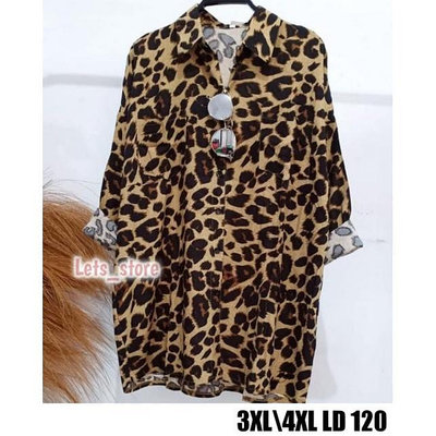 女式襯衫 Leopard Macan Jumbo Bigsize 長袖 LD120