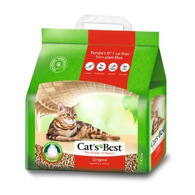 凱優 CAT’S BEST 除臭抗菌天然凝結貓砂木屑砂松木砂20L-約8.6KG紅標