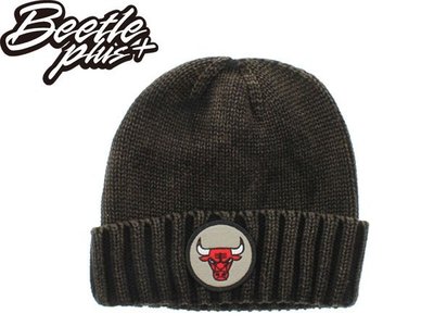 BEETLE MITCHELL&NESS NBA 芝加哥 公牛隊 咖啡色 素面 圓標 LOGO 毛線帽 針織帽