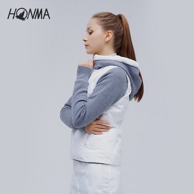 特賣-HONMA2021新款高爾夫男女同款羽絨服情侶套裝拼接設計鵝絨填充