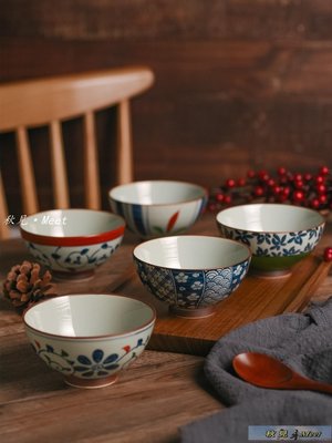 日系 波佐見燒日本原裝進口日式和風餐具清秀飯碗家用小碗陶瓷碗有田燒 餐具 -促銷