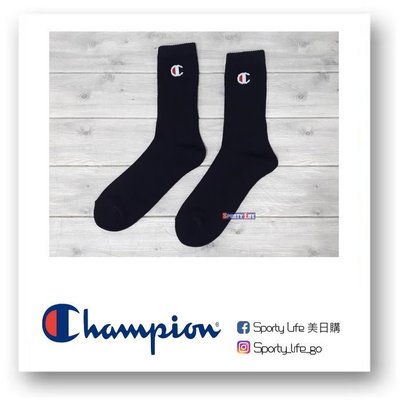 【SL美日購】Champion 3 Pack Logo長襪 冠軍 潮流襪 黑長襪 運動襪 冠軍長襪 中筒襪