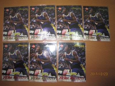 網拍讀賣~Kobe Bryant~超級球星~老大~EDGE~MPULES'98~RC?~普特卡~7張~10000元~