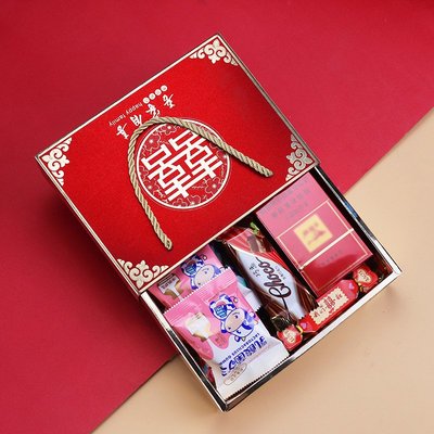 中式手提結婚喜糖盒子高端新款禮盒婚禮喜糖袋高級中國風喜糖盒特價
