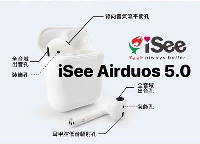 促銷iSee Airduos 5.0 真無線藍牙耳機 清晰音質 安卓 iphone 左右分開使用 高續電 交換禮物 認證