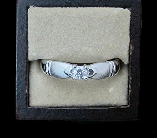 【過眼皆為所有】鑽石戒指、18K白金、鑽石約13分、成色H、淨度VVS1、DI-296