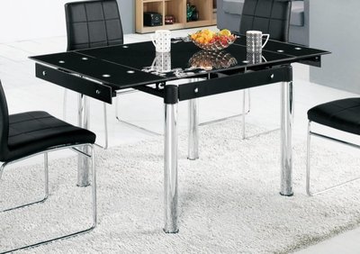 【DH】商品編號G986-2商品名稱恩傑方形玻璃折桌(圖一)不含餐椅。桌面:10mm強化烤漆玻璃。主要地區免運費