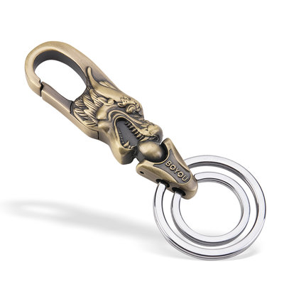 SUM龍吐珠男士腰掛鑰匙扣 創意汽車鑰匙鏈掛件金屬鑰匙圈