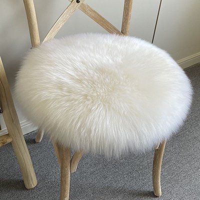 澳洲純羊毛餐椅墊羊皮沙發坐墊冬季加厚圓形椅子墊可愛毛毛凳子墊~特價