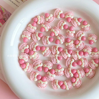 迷你亮面可愛草莓蛋糕仿真甜品樹脂配件 diy奶油膠手機殼發夾填縫