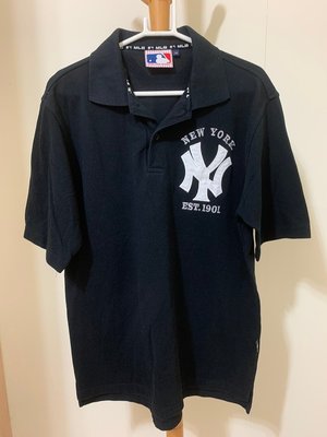 衣市藍~MLB 洋基短袖POLO衫 (M~黑~) (210719)
