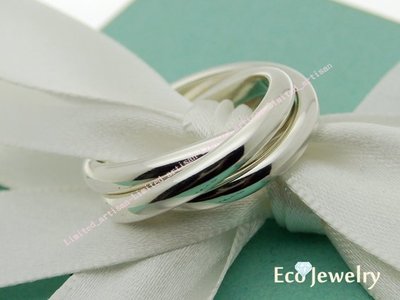 《Eco-jewelry》【Tiffany&amp;Co】經典絕版款 三環戒指 純銀925戒指-三種尺寸~專櫃真品 已送洗