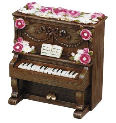 日本品牌 古典優雅白色原木色歐式鋼琴音樂盒裝飾品桌上桌面櫥窗擺件送禮禮物 5270c