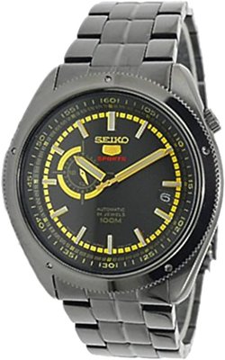 SEIKO WATCH 日本製造精工五號黑金鋼離子電鍍自動機械腕錶(黑)# SSA071J1 4R37-00G0