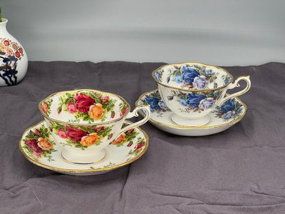 英國皇家骨瓷ROYAL ALBERT茶杯 老鎮玫瑰咖啡杯碟