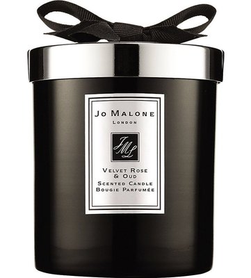 ［小珊瑚］英國專櫃購入 Jo Malone 絲絨玫瑰與烏木香氛工藝蠟燭 香氛蠟燭 黑瓶 200g 200 g