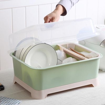 下殺 碗架瀝水架廚房家用裝碗筷放盤子收納盒帶蓋收納箱置物架塑料碗櫃