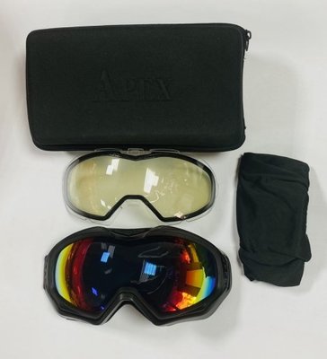 【APEX】滑雪鏡 風鏡 護目鏡 附黃片 收納盒 REVO 鍍膜鏡片(雙層防霧鏡片) 防彈 生存遊戲 騎車 登山