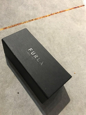furla 經典 素面 清潔黑皮 眼鏡盒 Italy 義大利製 拉絲黑 方型 收納盒