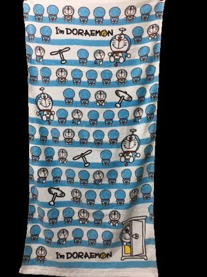 [現貨]卡通 哆啦A夢 Doraemon 小叮噹 毛巾 浴巾 沙灘巾 全棉 兒童 運動 游泳 沙灘巾 運動浴巾 交換禮物