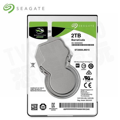 希捷 SEAGATE 新梭魚 2.5吋 內接式硬碟 SATA HD 5400轉 2T 2TB 2000G 2000GB