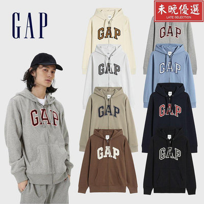 兀Gap 男女同款 Logo連帽休閒外套 碳素軟磨法式圈織系列-多【未晚優選】