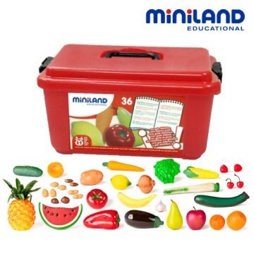 【西班牙Miniland】蔬果百寶箱36件組(含收納盒) ML000034