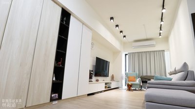 【歐雅系統家具】小清新首選 漸層配色客廳設計 玄關櫃 電視櫃