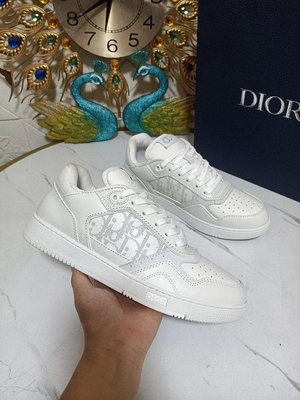 熱銷#Dior B27 blique刺繡印花系帶綁帶運動鞋老爹鞋滑板鞋小白鞋