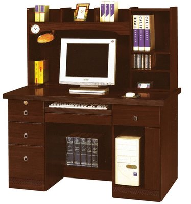 辦公家具 電腦桌 書桌椅 多用途電腦桌 4.2尺胡桃王子電腦桌（7）屏東市 廣新家具行