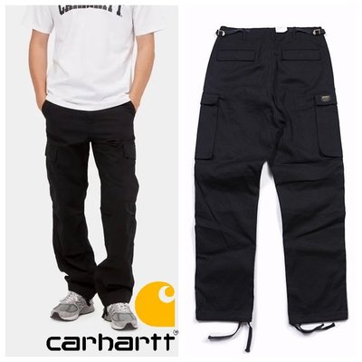 Cover Taiwan 官方直營 Carhartt WIP 嘻哈 軍工裝 多口袋 工作長褲 滑板褲 黑色 (預購)