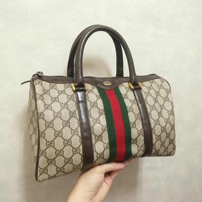 Gucci 波士頓包 手提包 手提袋 包包 極稀有 義大利製 老品 復古 古著 Vintage