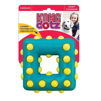 KONG Dotz Triangle 普普風點點啾啾玩具-正方形 TDD12（L）浮水~發聲~耐拉扯~適合中大型犬
