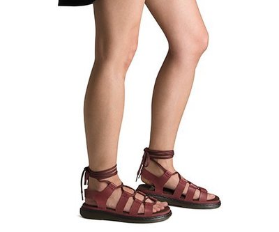 【現貨】Dr. Martens Kristina Sandal 馬汀 皮革 綁帶涼鞋 深紅 SS16