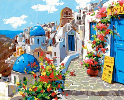ArtLife藝術生活 DIY 彩繪 數字油畫 裝飾畫【DT125】愛在希臘 40*50cm