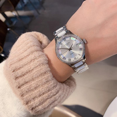 二手全新浪琴Longines手錶女 開創者系列簡約石英女士手錶時尚潮流間陶瓷女表防水腕錶直徑32mm