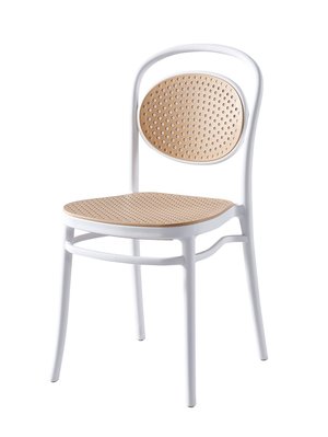 【生活家傢俱】JF-481-4：白色塑膠餐椅【台中家具】塑膠藤餐椅 書桌椅 洽談椅 造型椅 椅子 北歐風餐椅 PP餐椅