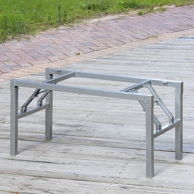 現貨-長方形桌子腿支架餐桌腳架簡易折疊桌腿支架金屬桌架鐵桌腳架-簡約